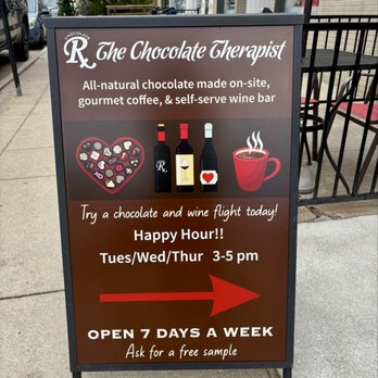 The Chocolate Therapist - Sign on the Main Street - Coffee & Tea Near Me - Littleton, Colorado The Chocolate Therapist - Sign on the Main Street - Coffee & Tea Near Me - Littleton, Colorado