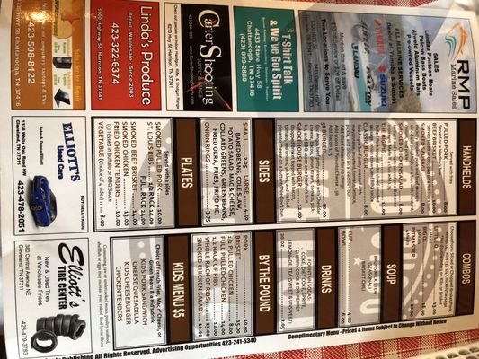 Menu photo 2 Choo Choo BBQ Smokehouse Harrison, TN Menu photo 2 Choo Choo BBQ Smokehouse Harrison, TN