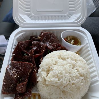 Kua Lao Thai Kitchen - Beef Jerky plate. - Laotian Near Me - Modesto, California Kua Lao Thai Kitchen - Beef Jerky plate. - Laotian Near Me - Modesto, California
