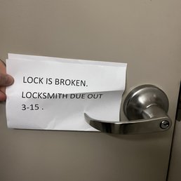 Broken locks left damaged for weeks at a time Broken locks left damaged for weeks at a time