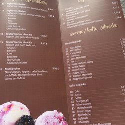 Eiscafe Gilleli - Die Eiskarte