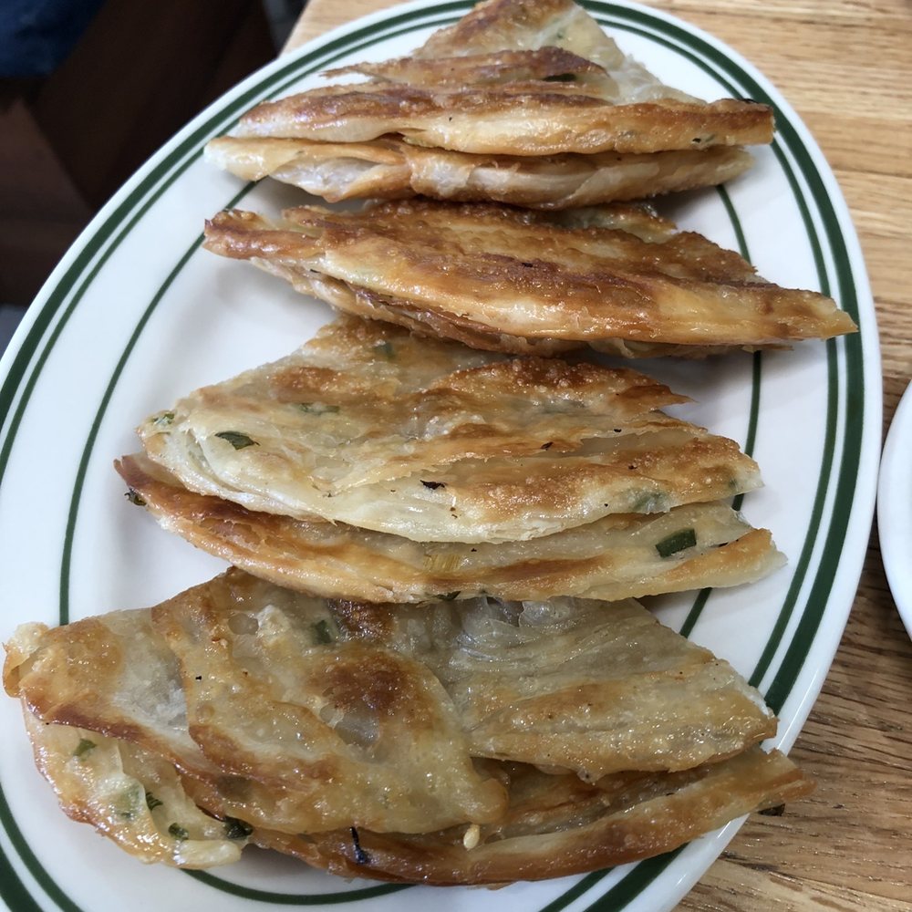 New Dumpling - Fried Scallion Pancakes (4 stars, oily but crispy) - Chinese Near Me - El Cerrito, California New Dumpling - Fried Scallion Pancakes (4 stars, oily but crispy) - Chinese Near Me - El Cerrito, California