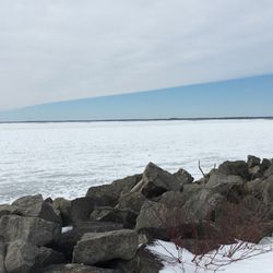 Buffalo Harbor State Park - Winter view out to Lake Erie.