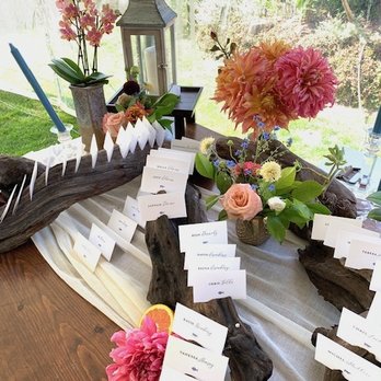 MacCallum House Weddings - Creative place card table by our wonderful florist Khamoor (Mendo Floral Design). - Wedding Planning Near Me - Mendocino, California MacCallum House Weddings - Creative place card table by our wonderful florist Khamoor (Mendo Floral Design). - Wedding Planning Near Me - Mendocino, California