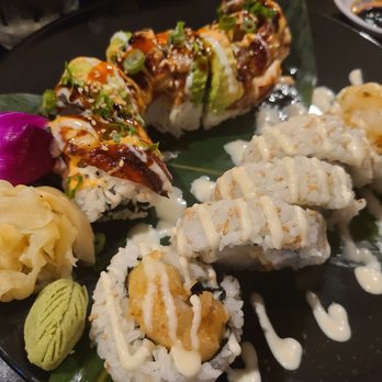 Godai - Top: Dragon Roll, Bottom: Lobster Tail Roll - Sushi Bars Near Me - San Antonio, Texas Godai - Top: Dragon Roll, Bottom: Lobster Tail Roll - Sushi Bars Near Me - San Antonio, Texas