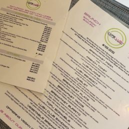 Saturday brunch menu