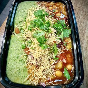 Bakery Bites - Samosa Chaat... a savory blend of samosa pieces topped with tangy chaat spices. (One of my favorite dishes here!) - Bakeries Near Me - Folsom, California