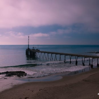 Carpinteria State Beach - View of Chevron Oil Pier from Harbor Seal Preserve - Beaches Near Me - Carpinteria, California