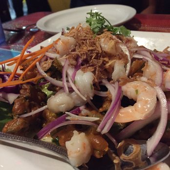 Jitlada - Morning glory with shrimp was good but the morning glory was too deep fried.. was mostly batter - Thai Near Me - Los Angeles, California