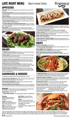 Menu photo 8 Symposium Cafe Restaurant Woodbridge, ON Menu photo 8 Symposium Cafe Restaurant Woodbridge, ON