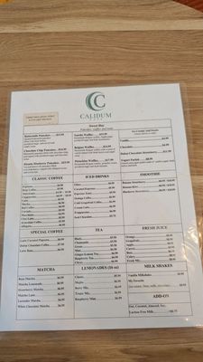 Menu photo 3 Calidum Cafe Burbank, CA