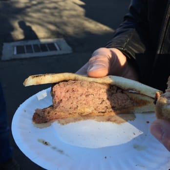 Louis' Lunch - My medium rare burger - Burgers Near Me - New Haven, Connecticut