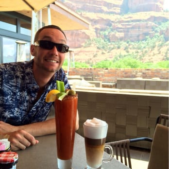 Che Ah Chi - Breakfast Bloody Mary and a double cap. Both were great! - New American Near Me - Sedona, Arizona Che Ah Chi - Breakfast Bloody Mary and a double cap. Both were great! - New American Near Me - Sedona, Arizona