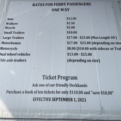 Walpole-Algonac Ferry Line - Current rates: $12/car, every 20 minutes.