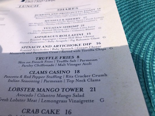 Menu photo 2 Encore Bistro & Bar Dennis, MA