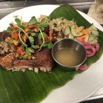 Garden Grille - Crispy Patta, garlic fried rice, Bawang vinaigrette - New American Near Me - Kapaa, Hawaii