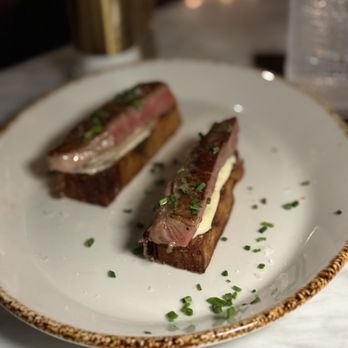 The Lick - Wagyu Bites with Potato Rosti, A5 Wagyu, and truffle aioli - American Near Me - Charleston, South Carolina