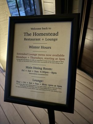Menu photo 1 The Homestead Restaurant + Lounge Eldred, NY Menu photo 1 The Homestead Restaurant + Lounge Eldred, NY