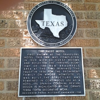 The Faust Hotel - Faust's official historical medallion. - Hotels Near Me - New Braunfels, Texas