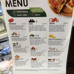 Nature's Emporium - Pizza Menu