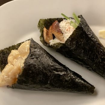 Aya Sushi - Creamy Scallop and Unagi Hand Roll - Japanese Near Me - Olympia, Washington