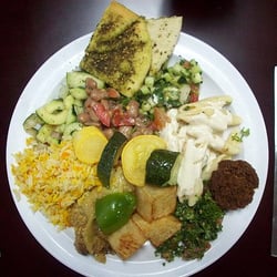 Dimassi's Mediterranean Buffet - Vegetarian plate of deliciousness