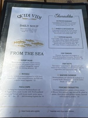 Menu photo 1 QVFC - Quidi Vidi Fish & Chips St. John's, NL Menu photo 1 QVFC - Quidi Vidi Fish & Chips St. John's, NL