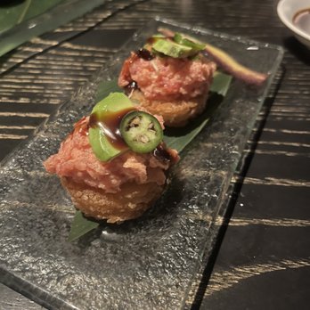 Nobu Chicago - Crispy Rice with Spicy Tuna* (2 pcs min.) - Japanese Near Me - Chicago, Illinois