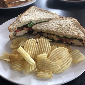 Cai's Cafe - Close up of the chicken pesto sandwich - Coffee & Tea Near Me - Metuchen, New Jersey