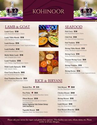 Menu photo 5 KOHINOOR Indian Cuisine Pleasant Hill, CA