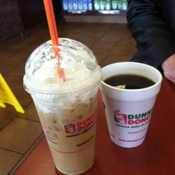Dunkin' - Pumpkin swirl iced coffee & black regular...yum!