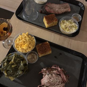 Horn Barbecue - Share with friends!  Potato salad, Southern cabbage (SO GOOD!), amazing cornbread with honey brown butter sauce - Barbeque Near Me - Elk Grove, California
