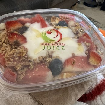 Pure Natural Juice - Huge Yogurt and fruit bowl! Yum! - Juice Bars & Smoothies Near Me - Orcutt, California Pure Natural Juice - Huge Yogurt and fruit bowl! Yum! - Juice Bars & Smoothies Near Me - Orcutt, California