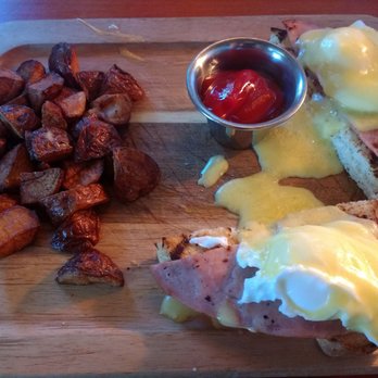 The Edison - Eggs Benedict with home fries - Steakhouses Near Me - Tallahassee, Florida The Edison - Eggs Benedict with home fries - Steakhouses Near Me - Tallahassee, Florida