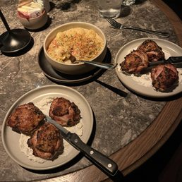Chicken thighs and Baked Lumache