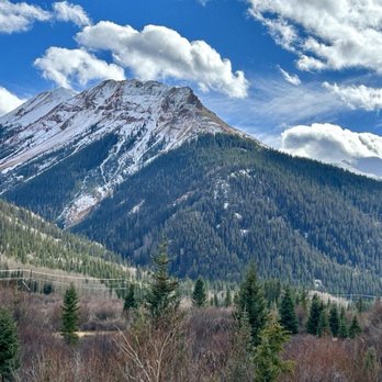 Million Dollar Highway - Snow-Capped Red Mountain - Landmarks & Historical Buildings Near Me - Ouray, Colorado Million Dollar Highway - Snow-Capped Red Mountain - Landmarks & Historical Buildings Near Me - Ouray, Colorado