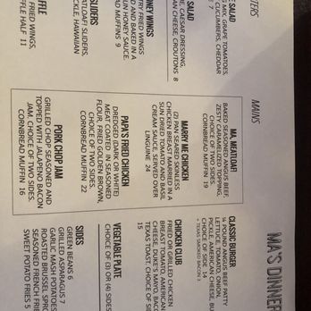Ma’s Diner - Dinner menu - Breakfast & Brunch Near Me - Tallahassee, Florida Ma’s Diner - Dinner menu - Breakfast & Brunch Near Me - Tallahassee, Florida
