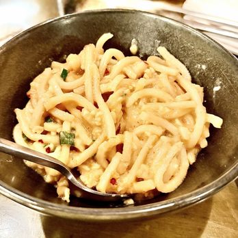Carson Kitchen - Shrimp "scampi" with white miso, sake, udon noodle. Unbelievably tasty. Definitely a favorite. - New American Near Me - Las Vegas, Nevada Carson Kitchen - Shrimp "scampi" with white miso, sake, udon noodle. Unbelievably tasty. Definitely a favorite. - New American Near Me - Las Vegas, Nevada