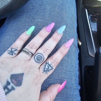 SOPHIA NAILS & SPA - Multi color full soft gel acrylic set - Nail Salons Near Me - Poway, California