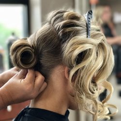 Luxe Salon & Spa - Setting bridal hair