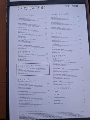 Menu photo 4 Covewood San Diego, CA