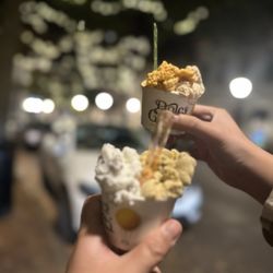 Dolci Gelati - Pumpkin pie, hazelnut, straciatella, and pistachio gelato