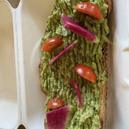 Avocado toast at Honeylux is delightful.