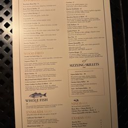 January 2026 page one menu