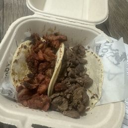 Taco al pastor and taco de asada Taco al pastor and taco de asada