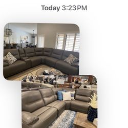 Living Spaces - Side by side top photo in our home bottom photo in store