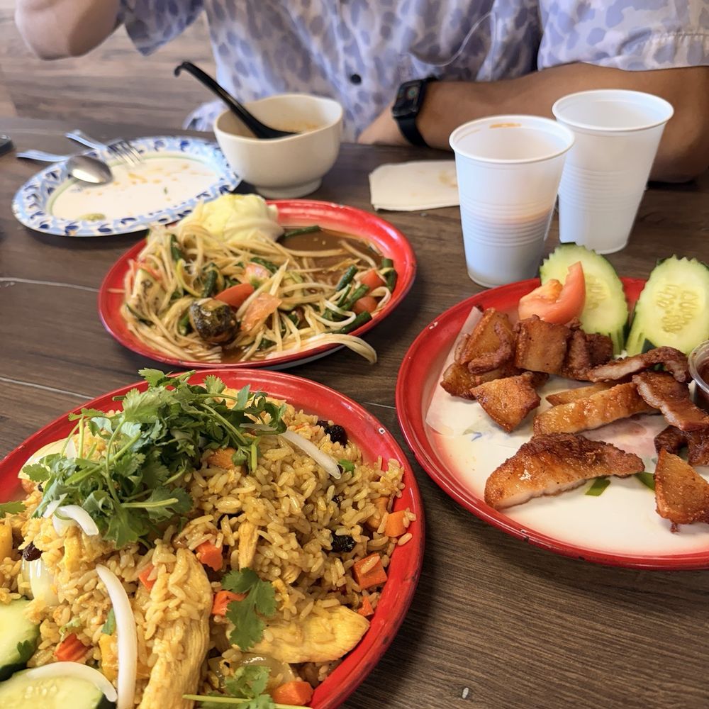Ahan Lao - 20. Pineapple Fried Rice 8. Deep-Fried Pork Belly 11. Lao Papaya Salad - Laotian Near Me - Chula Vista, California Ahan Lao - 20. Pineapple Fried Rice 8. Deep-Fried Pork Belly 11. Lao Papaya Salad - Laotian Near Me - Chula Vista, California