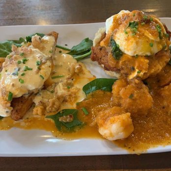 Ruby Slipper Central Business District - The Peacemaker with Bayou shrimp and Crayfish & Grits. - Breakfast & Brunch Near Me - New Orleans, Louisiana Ruby Slipper Central Business District - The Peacemaker with Bayou shrimp and Crayfish & Grits. - Breakfast & Brunch Near Me - New Orleans, Louisiana