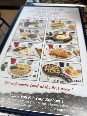Menu photo 1 Zachary's Cafe Stuart, FL