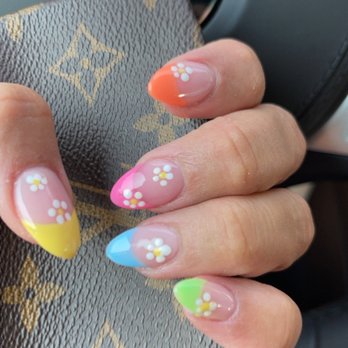 Majestic Nails - New full set, fiberglass with cute summer designs. LOVE!!! - Nail Salons Near Me - Sacramento, California